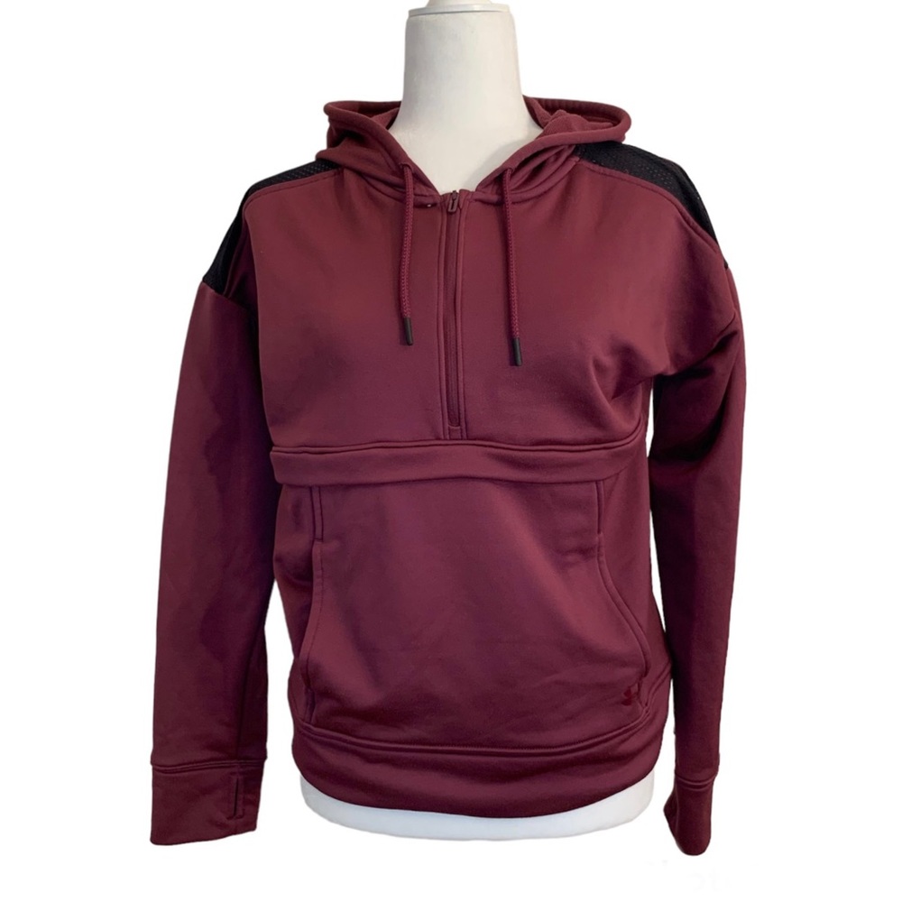 Under Armour | Pullover Quarter Zip Loose Fit Hoodie w/mesh shoulder Sz S